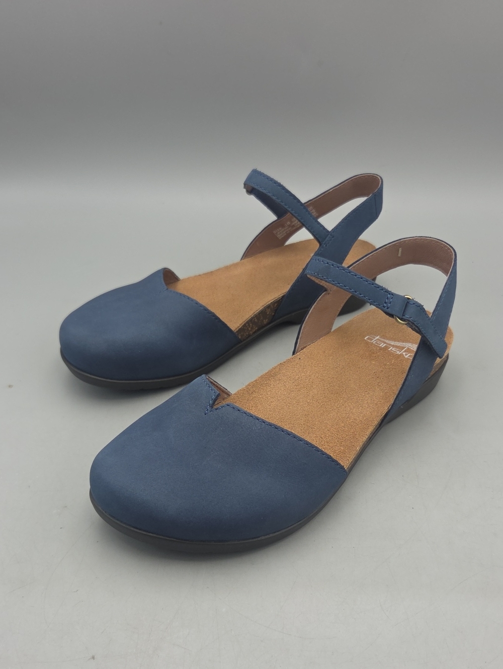 Dansko Women's Rowan Close Toe Sandals In Navy Milled Nubuck, Women 36 5.5 6